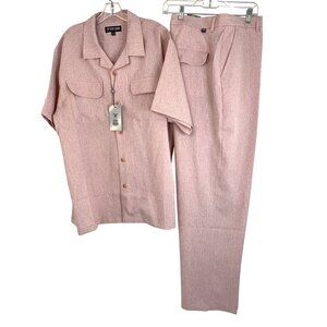 NWT Stacy Adams Mens 2XL Leisure Pink Walking Set